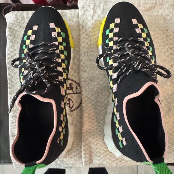 Hermes Flex Multi colore noir low top sneakers size 38 - Picture 1 of 11